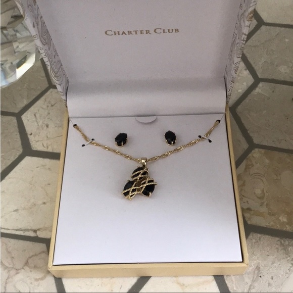 Gold plated necklace with Earrings - Picture 3 of 3